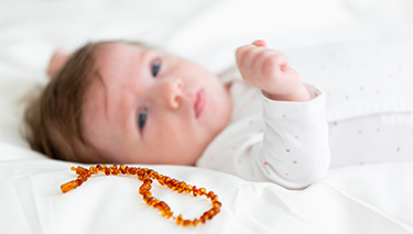Amber teething necklace