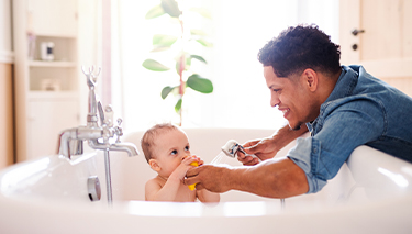 Bathing your growing baby